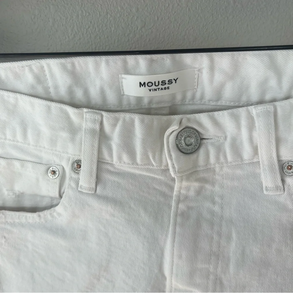 Moussy Vintage Velma Skinny Ankle Jeans White Denim Distressed Women’s 28